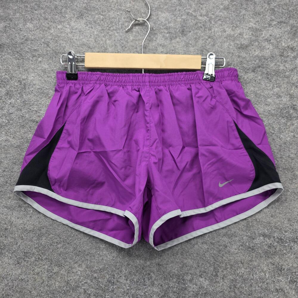 Nike Shorts Womens M Purple 3 In Lined Running Athletic Mesh Reflective